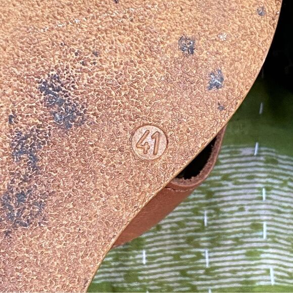 Spring Step Blue and Brown Leather Boho Wedge Heels Size 9 - Picture 11 of 14